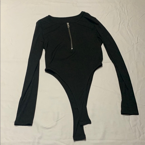 SHEIN Black Long-Sleeve Bodysuit with High-Cut Design - Picture 1 of 2